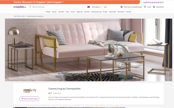Screenshot Cosmo living Cosmo living